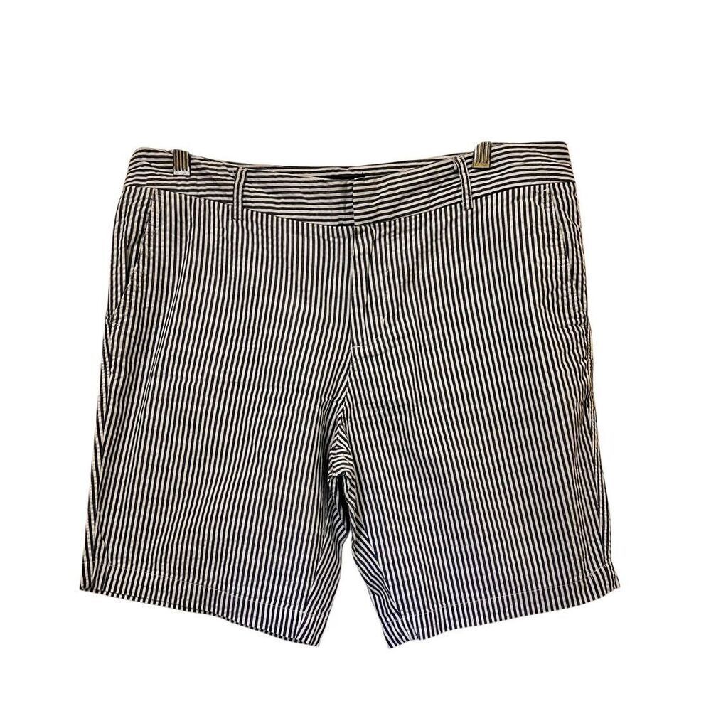 Cynthia Rowley Striped Shorts Womens Sz10 Boat Beach Cotton Seersucker